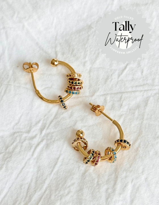 24k Gold Earrings, Hoop Earrings, Medium Hoop, Stud Earring, - Tally24k Gold Earrings, Hoop Earrings, Medium Hoop, Stud Earring,K81724k Gold Earrings, Hoop Earrings, Medium Hoop, Stud Earring,