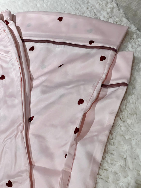 Spring Satin Hearts PJ Set