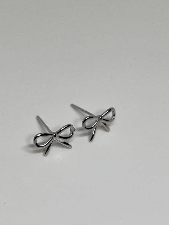 Silver Take a Bow Earrings