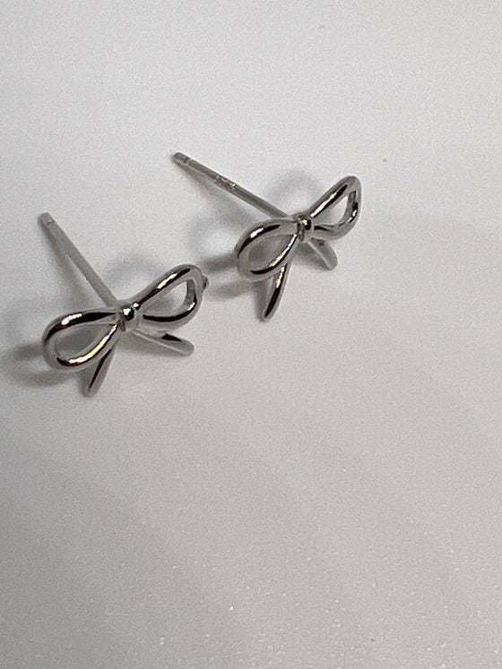 Silver Take a Bow Earrings