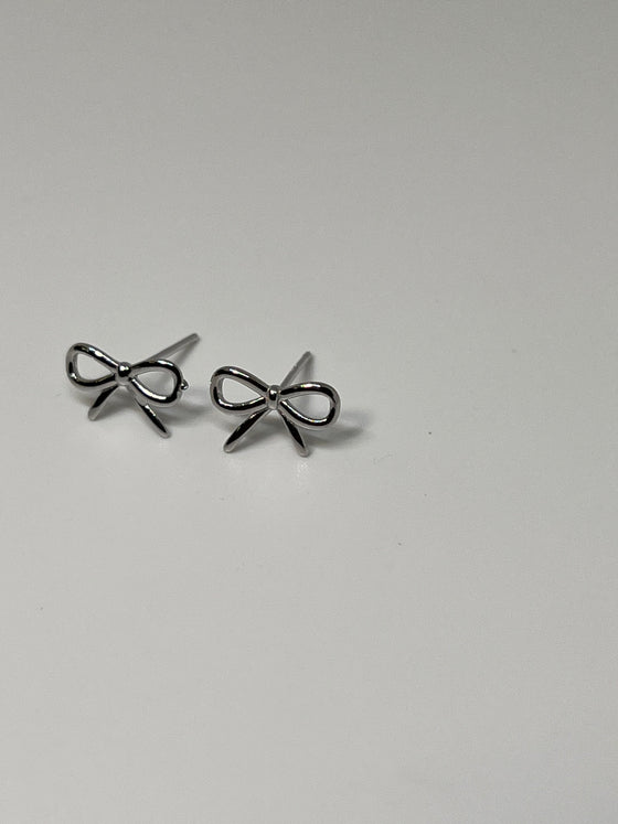 Silver Take a Bow Earrings