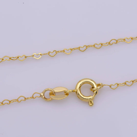 24K Gold Filled 1.6mm Heart Chain Necklace With Spring Clasp - Tally24K Gold Filled 1.6mm Heart Chain Necklace With Spring ClaspWA-37124K Gold Filled 1.6mm Heart Chain Necklace With Spring Clasp