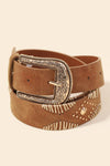 Floral Etched Buckle Belt - TallyFloral Etched Buckle BeltMML8735Floral Etched Buckle Belt