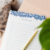 French Blue Floral To Do List Notepad - TallyFrench Blue Floral To Do List NotepadSV104390French Blue Floral To Do List Notepad