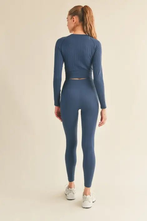 Midnight Blue Seamless Cable Knit Long Sleeve Top & Legging - TallyMidnight Blue Seamless Cable Knit Long Sleeve Top & Legging17112811933618YPS5200-MIDNIGHTBLUEMidnight Blue Seamless Cable Knit Long Sleeve Top & Legging