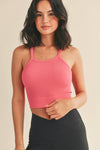 Pink Ribbed Seamless Crop Top - TallyPink Ribbed Seamless Crop TopTP5002-PINKPink Ribbed Seamless Crop Top