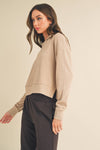 Taupe Soft Brushed Rib Crop Hoodie - TallyTaupe Soft Brushed Rib Crop HoodieTP7200-TAUPETaupe Soft Brushed Rib Crop Hoodie