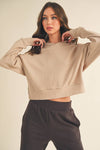 Taupe Soft Brushed Rib Crop Hoodie - TallyTaupe Soft Brushed Rib Crop HoodieTP7200-TAUPETaupe Soft Brushed Rib Crop Hoodie